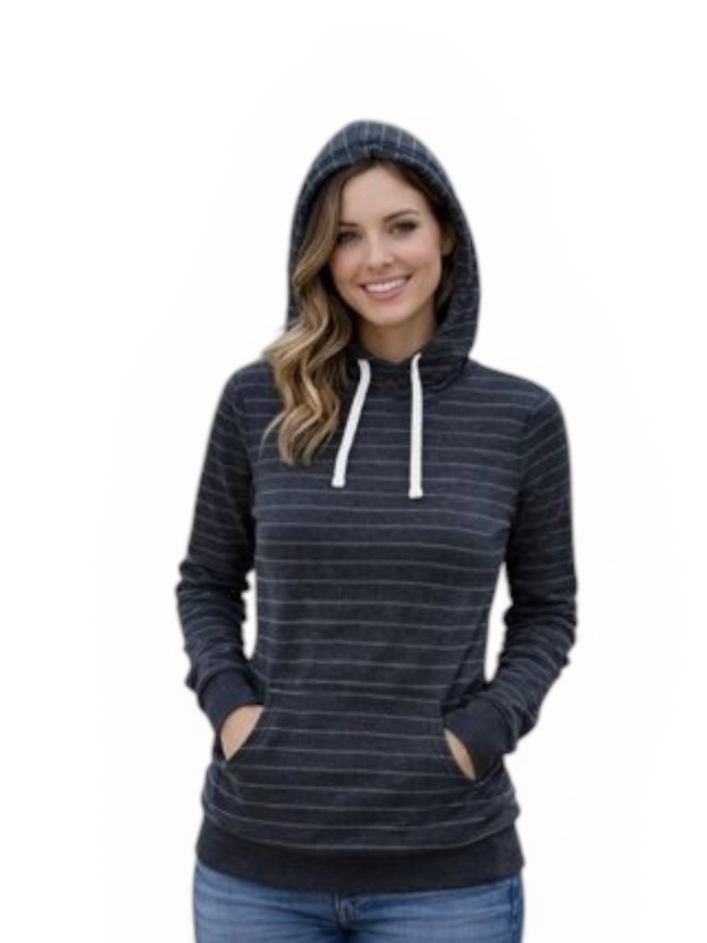 Workshop Republic Clothing Cotton Blend Striped Hoodie NWT Medium